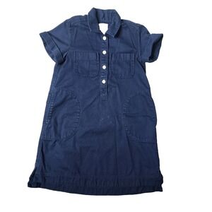 Crew Cuts 100% Cotton Shirt Dress Blue Short Sleeve Button Front Pockets Size‎ 7